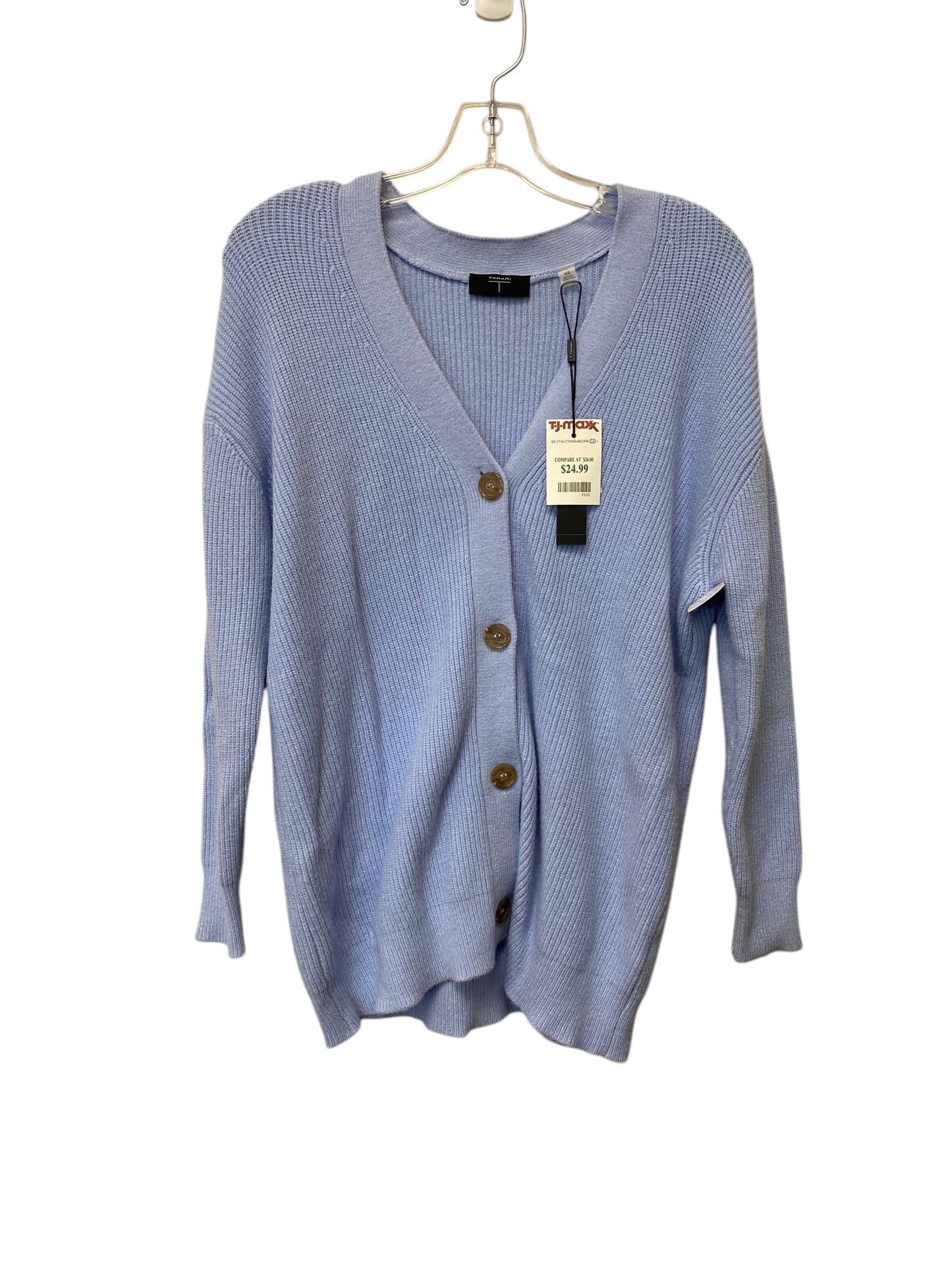 Sweater Cardigan By Tahari By Arthur Levine In Blue, Size: Xs