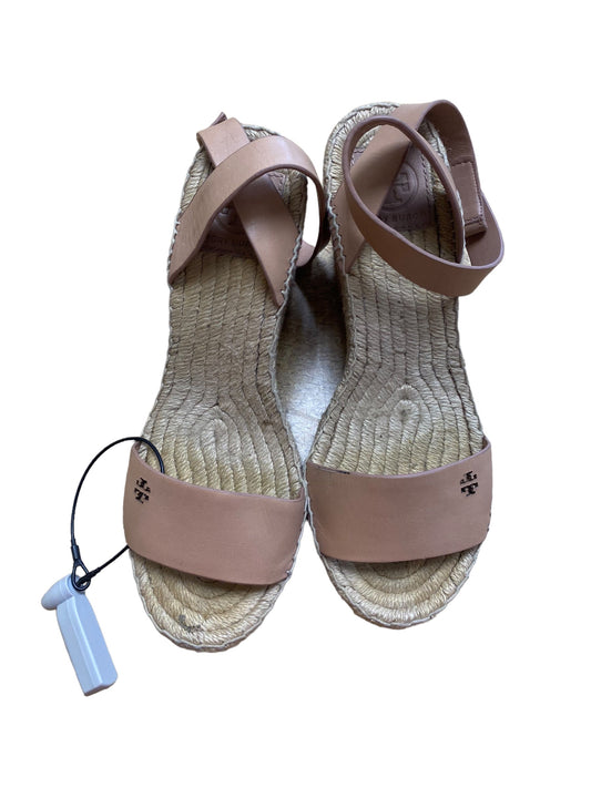 Tan Sandals Heels Wedge Tory Burch, Size 7