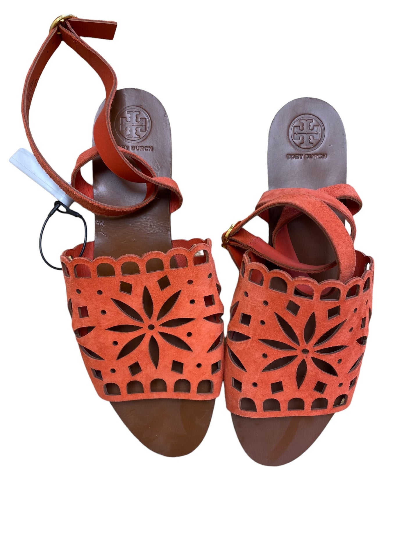 Orange Sandals Flats Tory Burch, Size 9.5