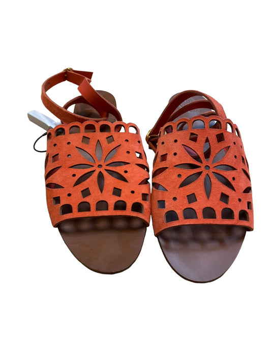 Orange Sandals Flats Tory Burch, Size 9.5