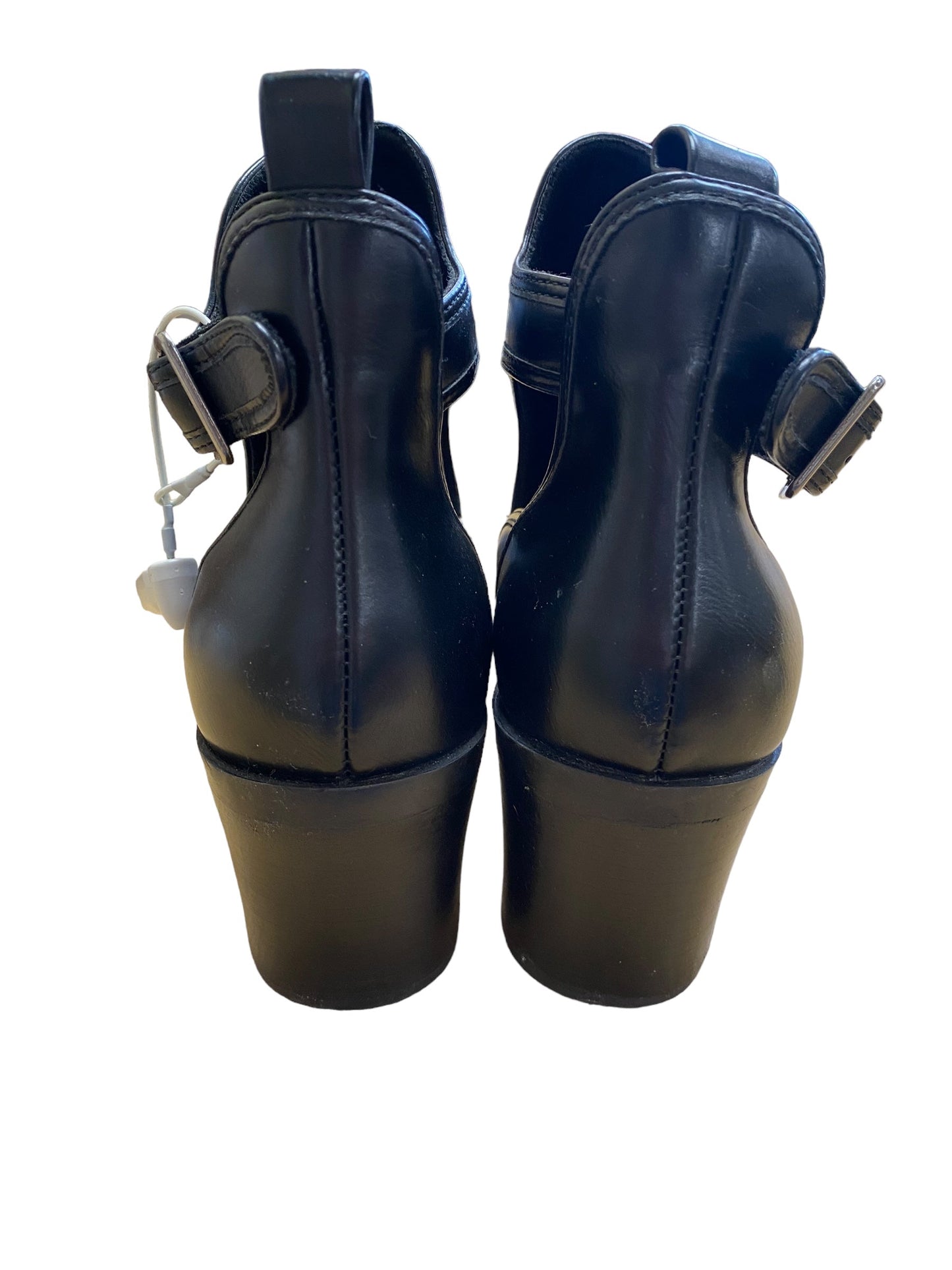 Black Boots Ankle Heels Mia, Size 8