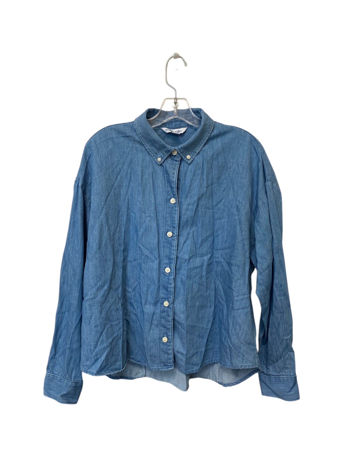 Top Long Sleeve By Old Navy In Blue Denim, Size: L