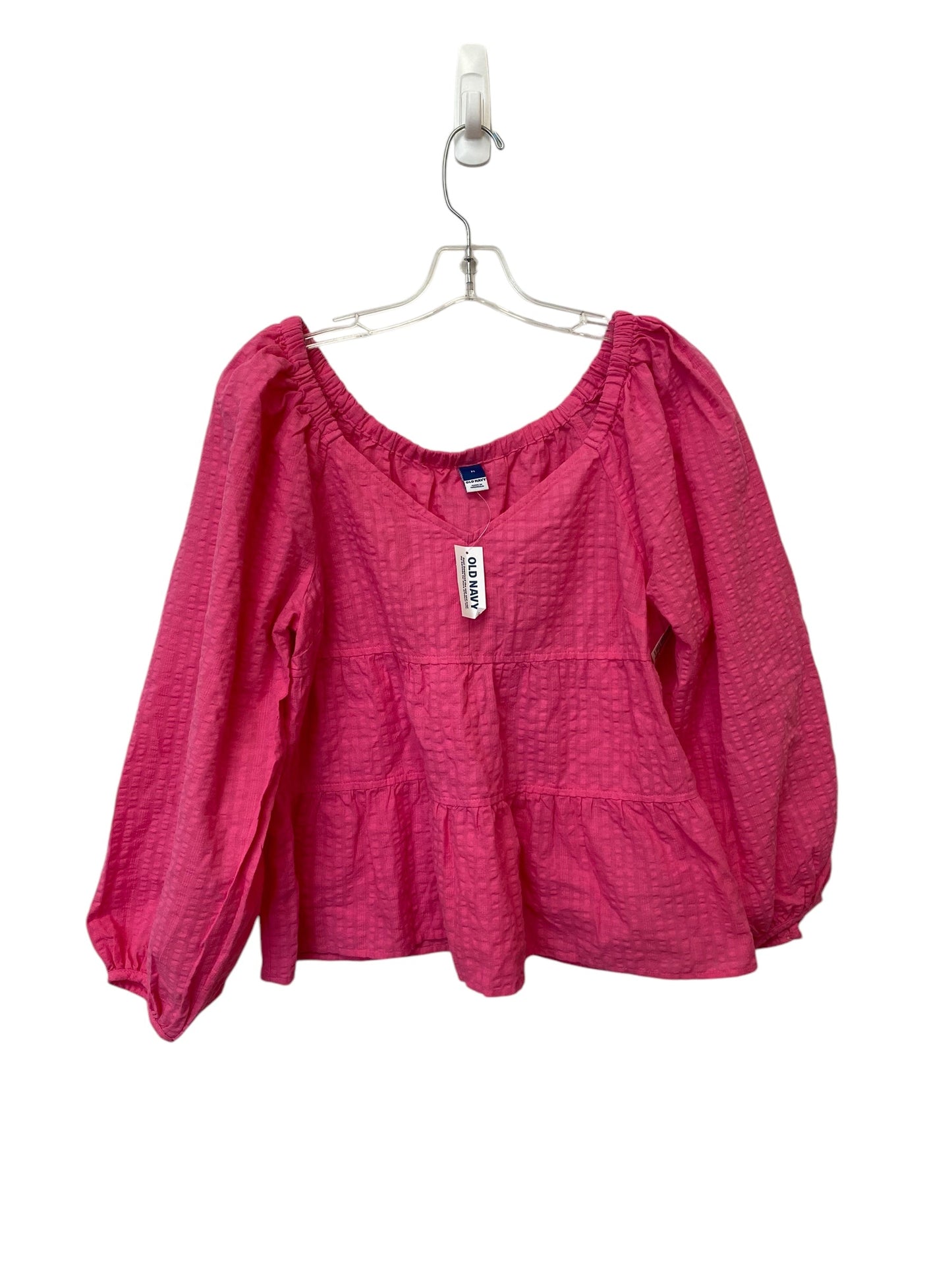 Top Long Sleeve By Old Navy In Pink, Size: M