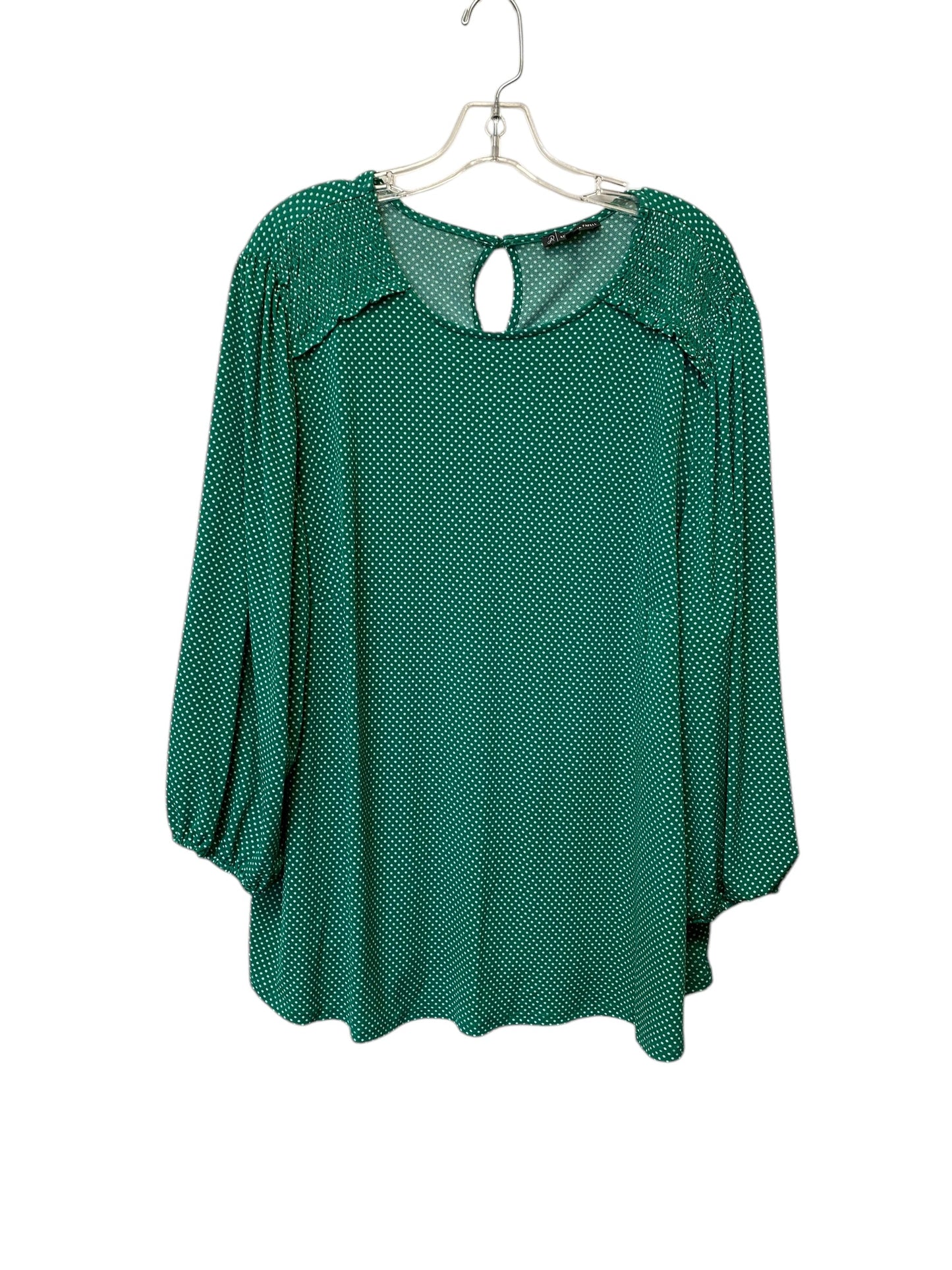 Top Long Sleeve By Adrianna Papell In Green, Size: 3x