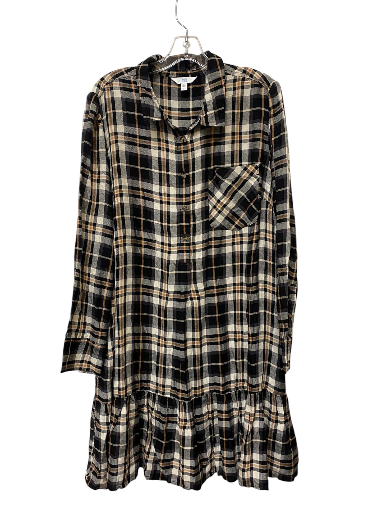 Dress Casual Short By Time And Tru In Plaid Pattern, Size: Xxl