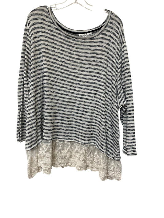 Top Long Sleeve By Cato In Striped Pattern, Size: 26