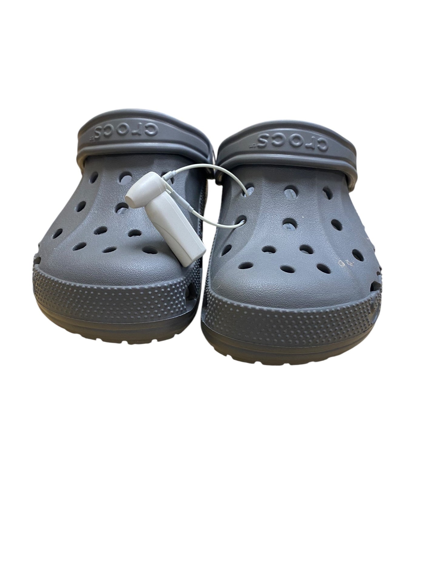 Shoes Flats By Crocs In Grey, Size: 6