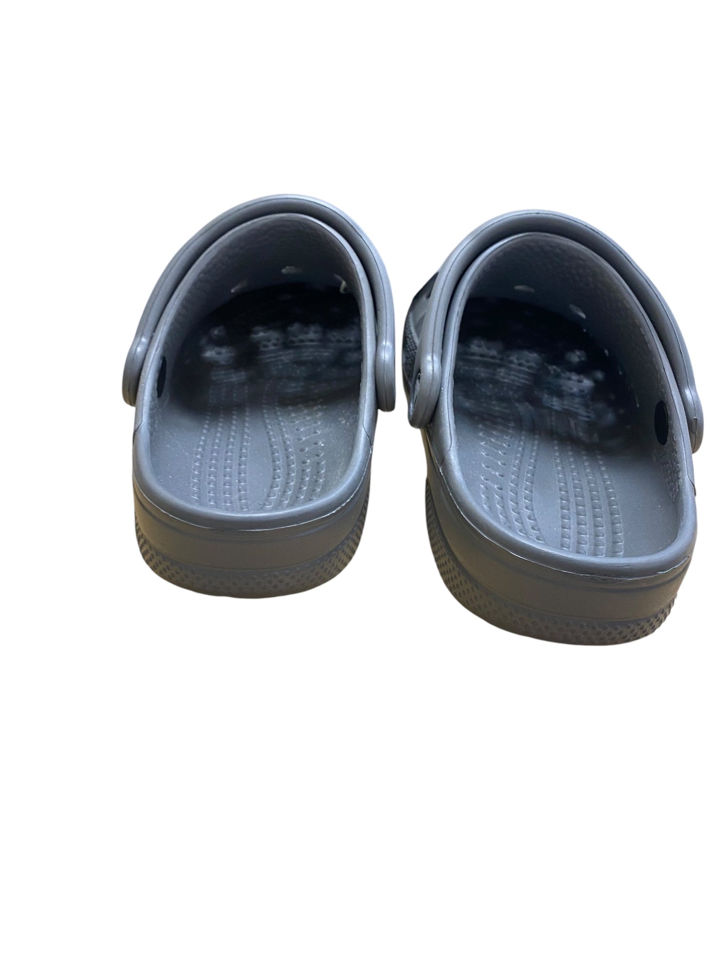 Shoes Flats By Crocs In Grey, Size: 6