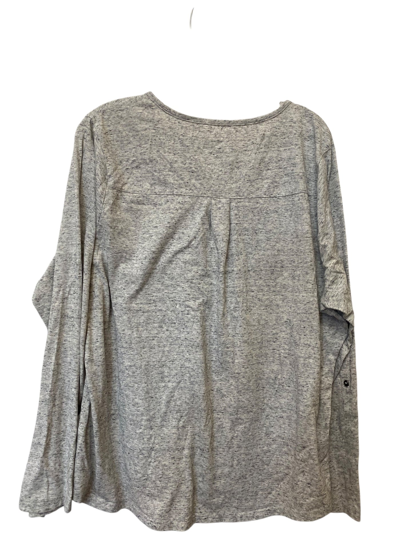 Top Long Sleeve By Sonoma In Grey, Size: 1x