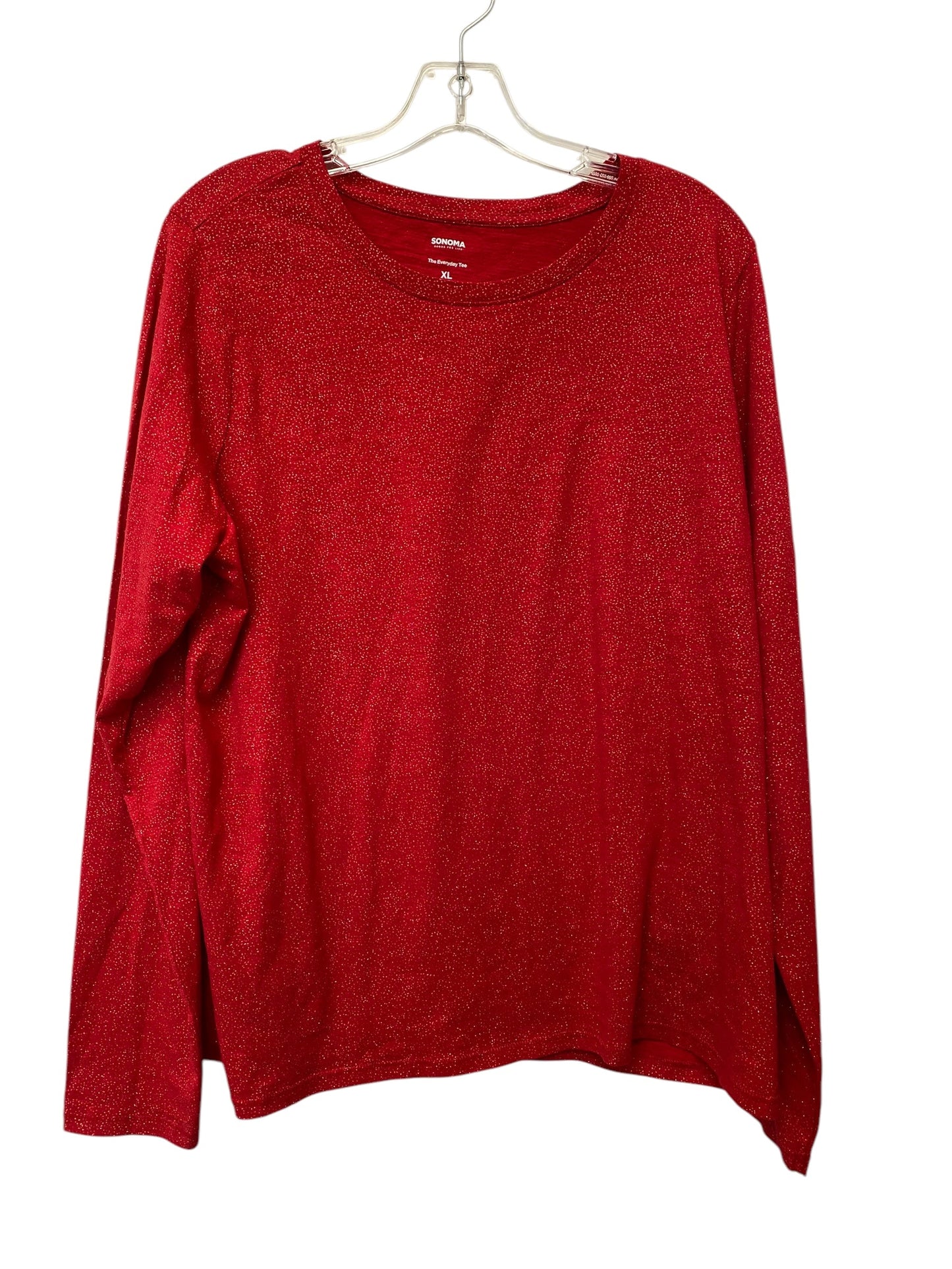 Top Long Sleeve Basic By Sonoma In Red, Size: Xl