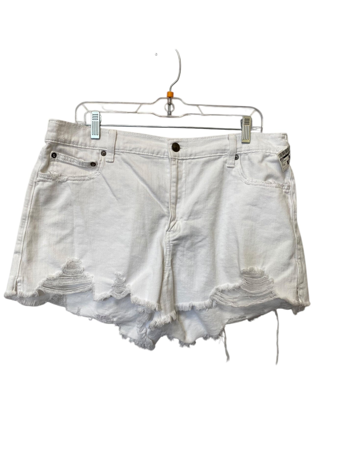 Shorts By Aerie In White Denim, Size: Xl