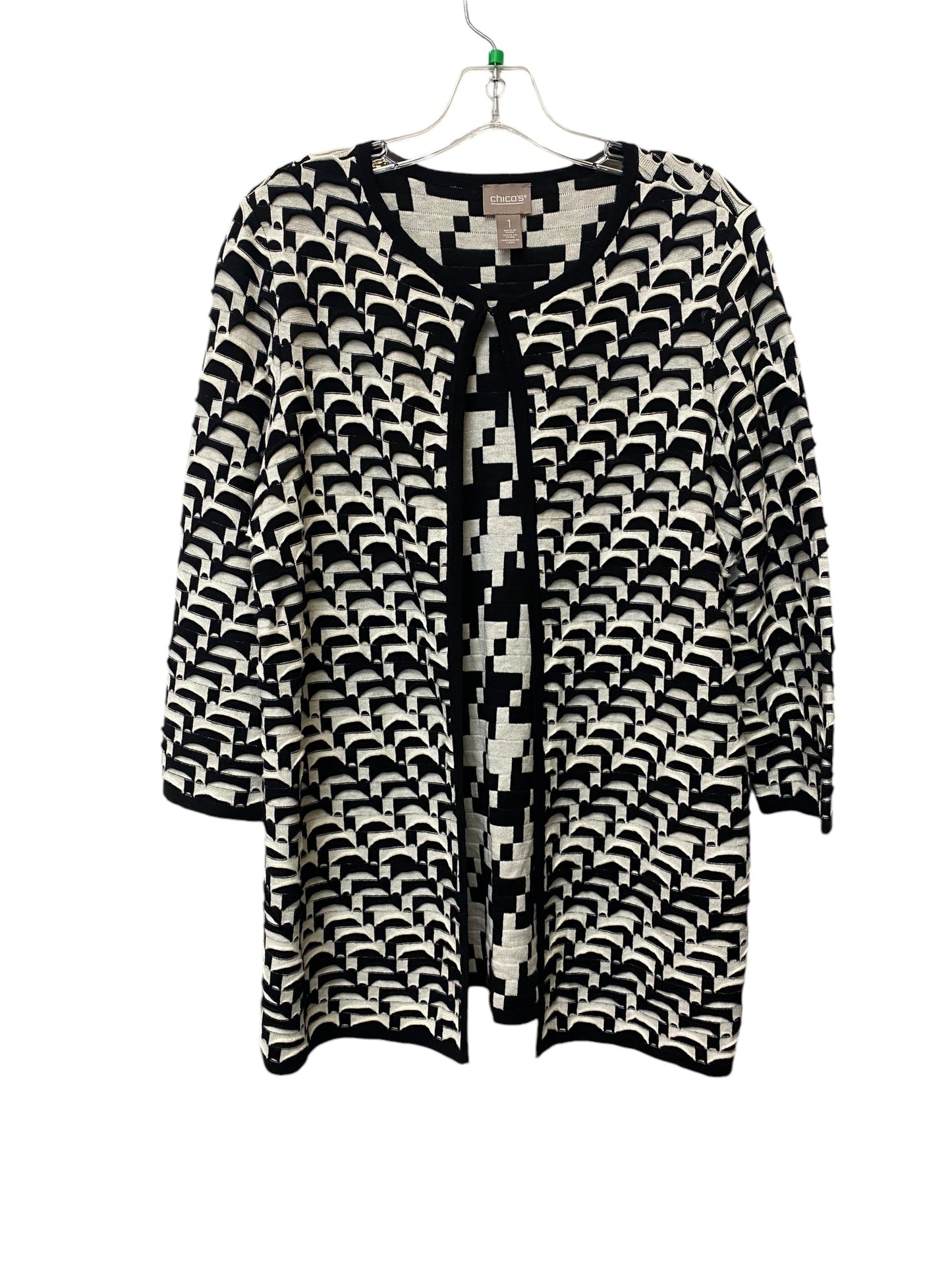 Cardigan By Chicos In Black & White