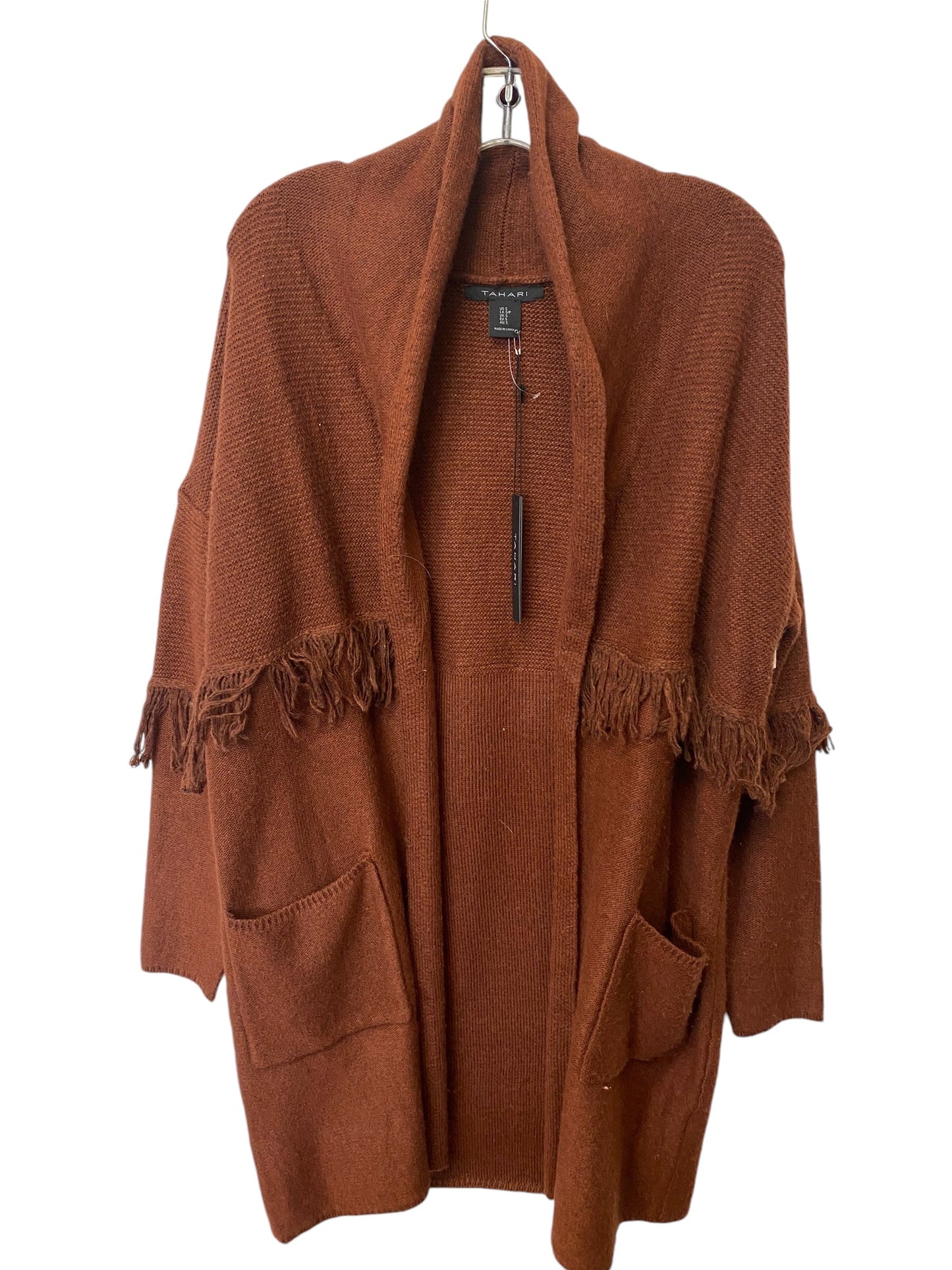 Cardigan By Tahari By Arthur Levine In Brown, Size: S