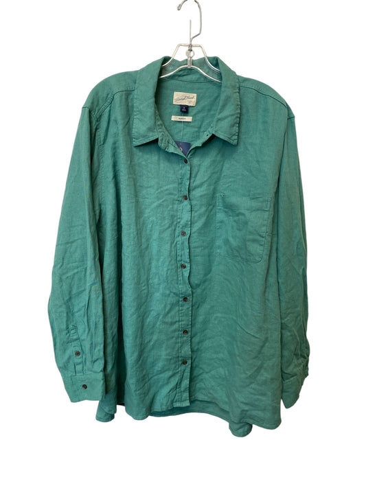 Top Long Sleeve By Universal Thread In Green, Size: 2x