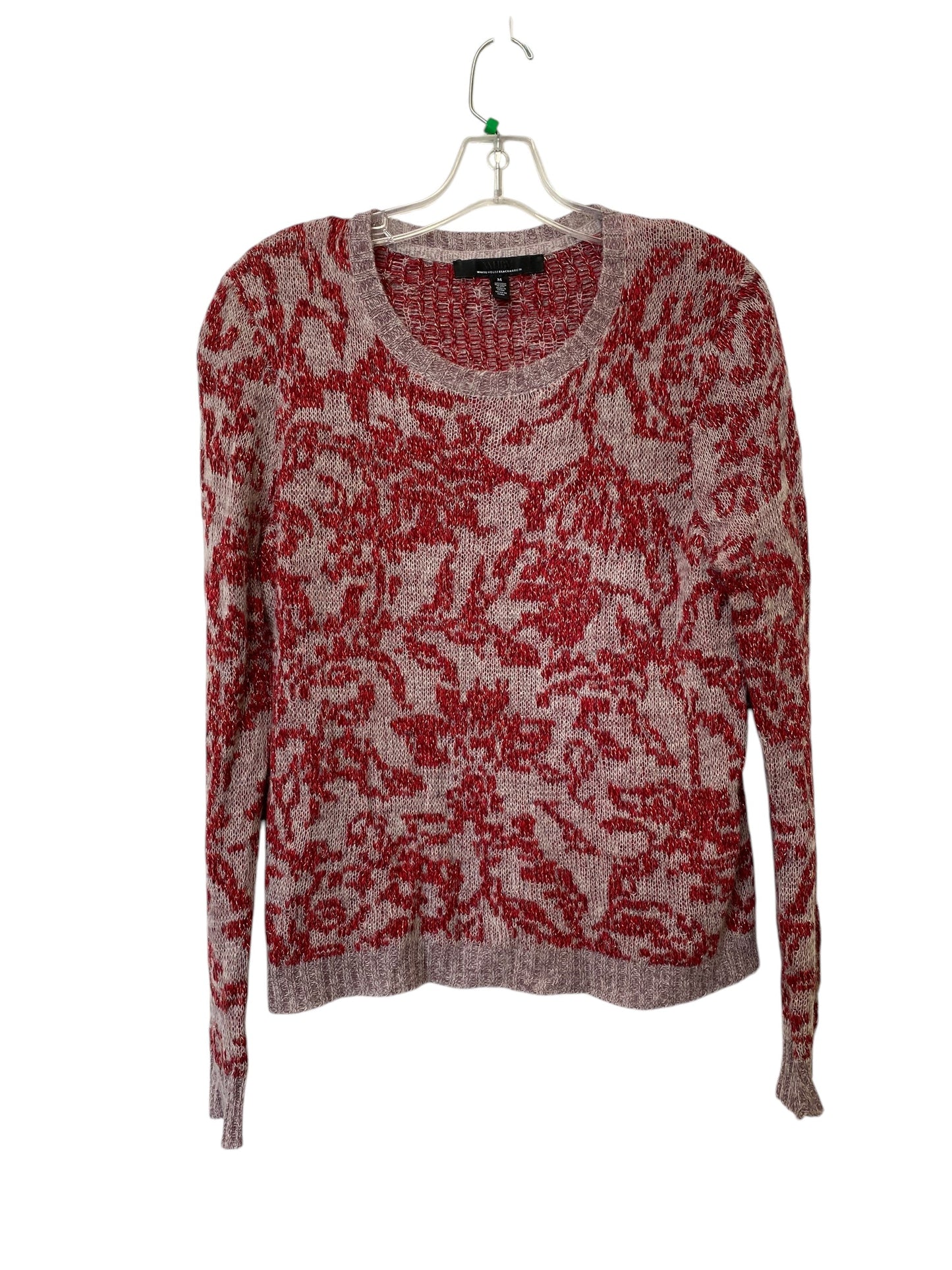 Sweater By White House Black Market In Grey & Red, Size: M