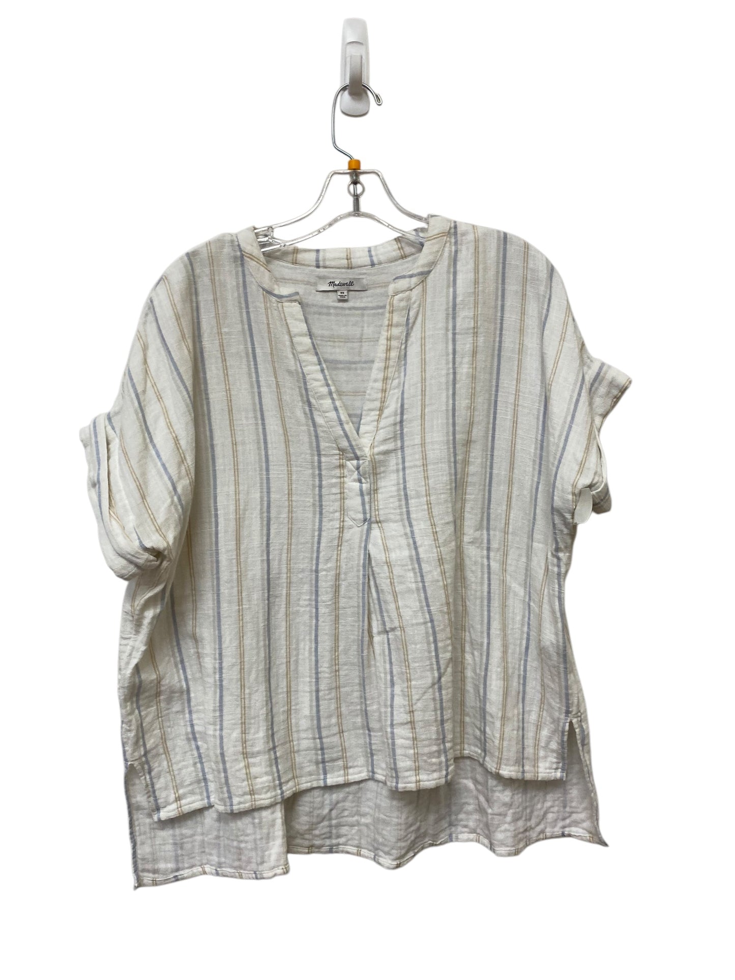 Top Short Sleeve By Madewell In Striped Pattern, Size: Xs