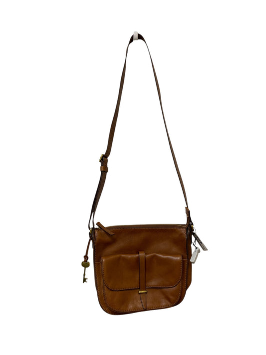 Crossbody Leather By Fossil, Size: Medium