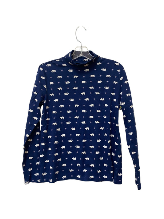 Top Long Sleeve By Croft And Barrow In Blue & White, Size: M