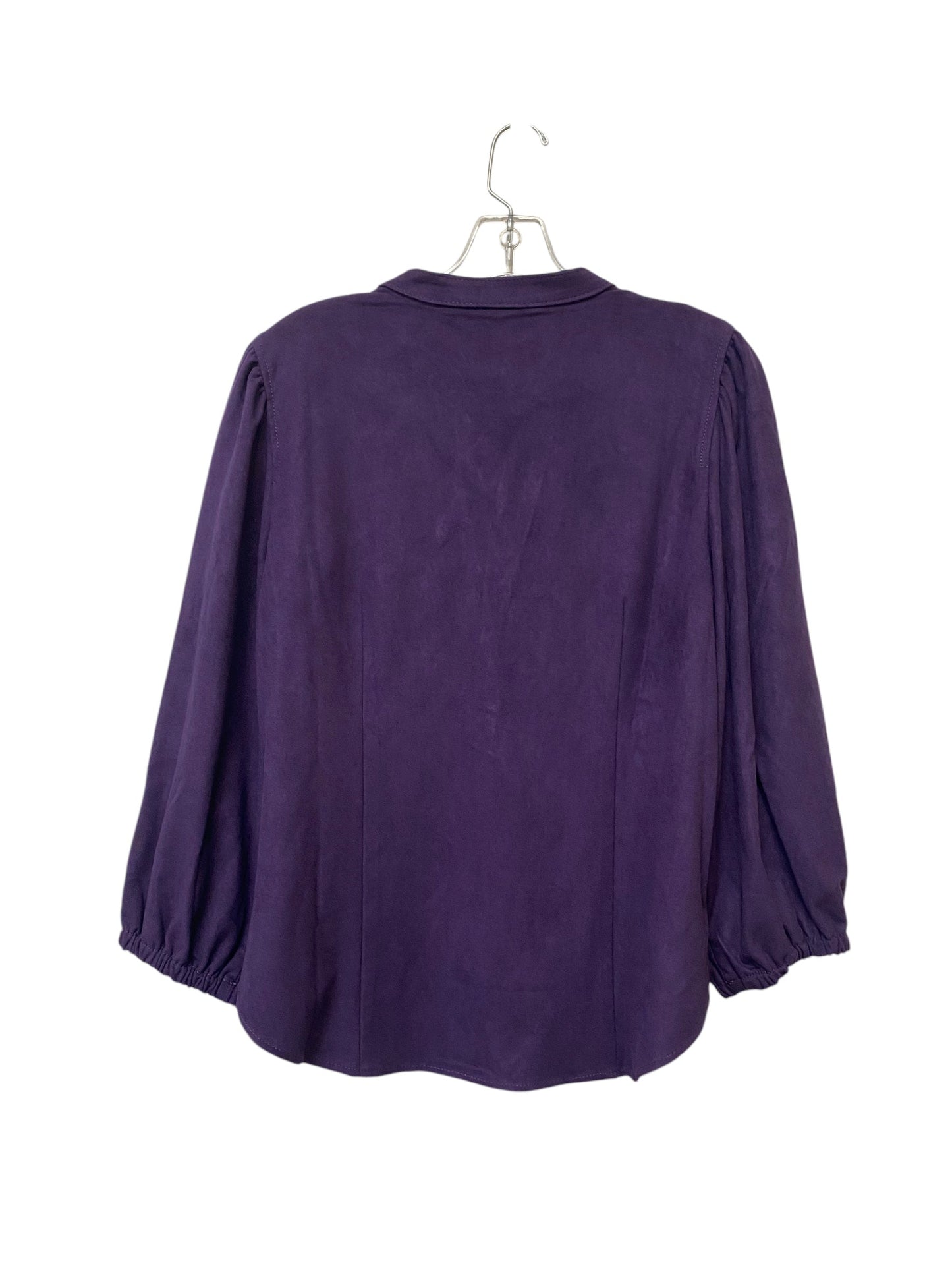 Top Long Sleeve By White House Black Market In Purple, Size: 14