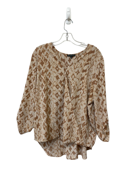 Top Long Sleeve By Adrianna Papell In Snakeskin Print, Size: Xl