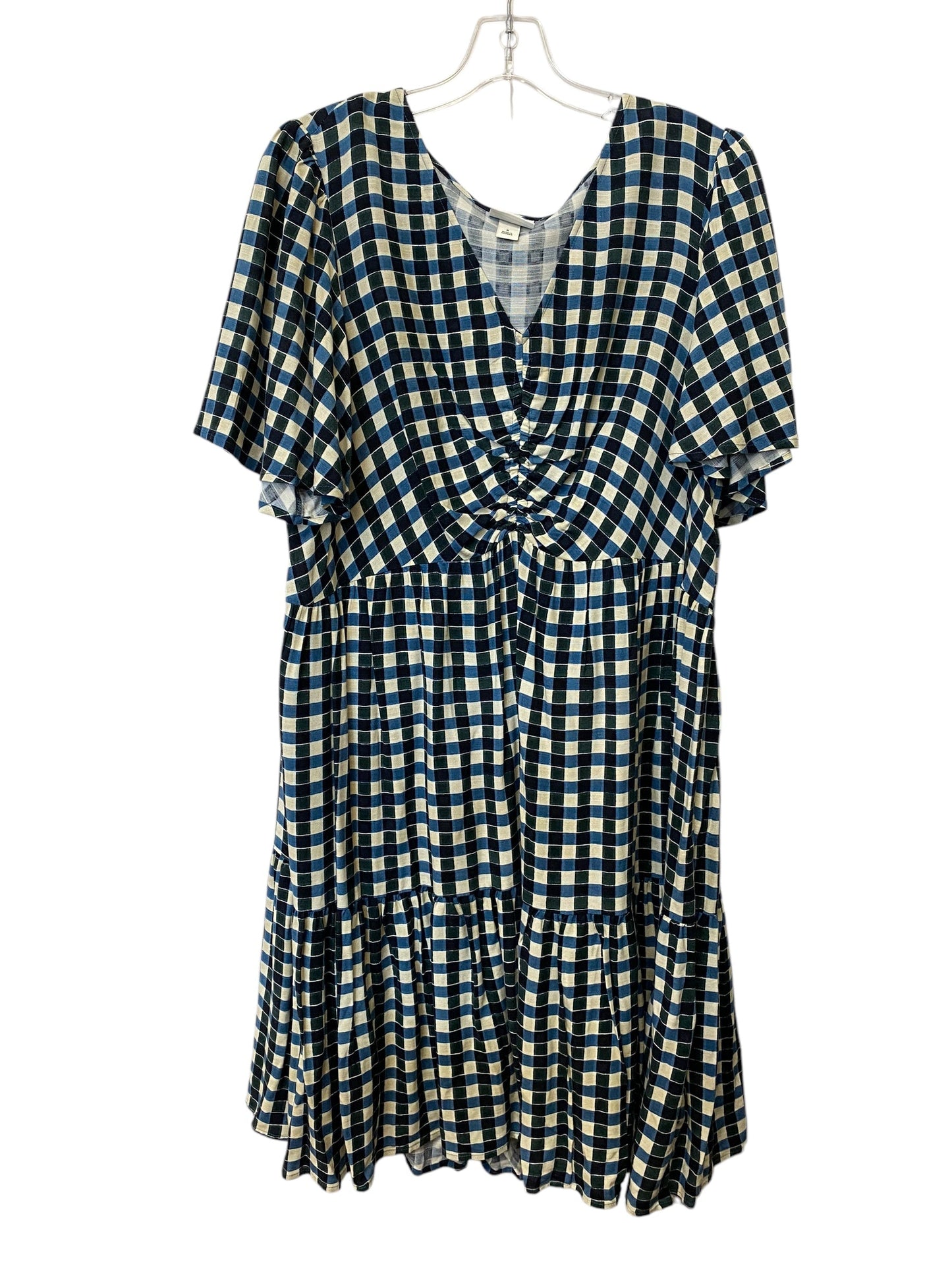 Dress Casual Midi By Ava & Viv In Checkered Pattern, Size: 1x