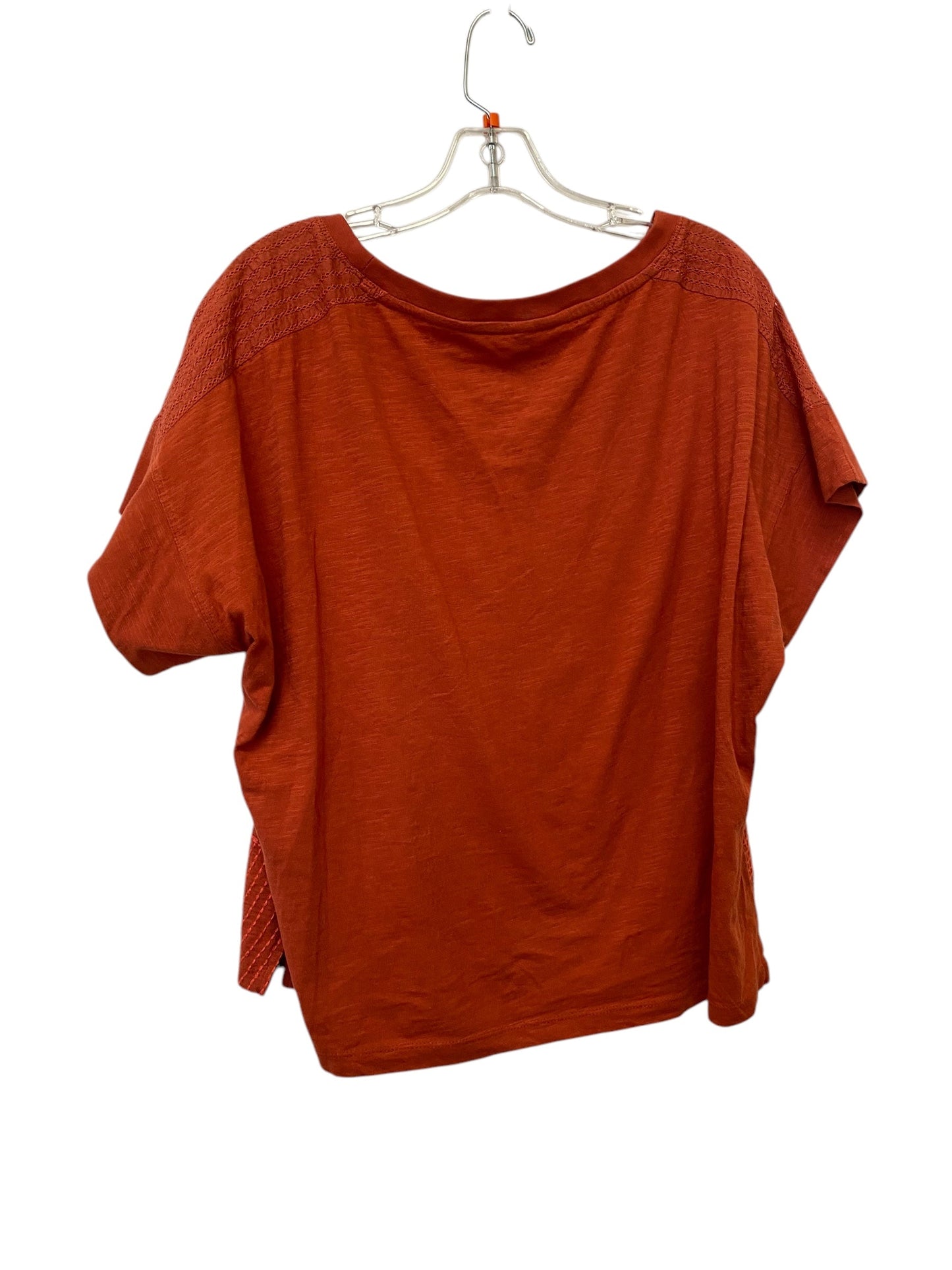 Top Short Sleeve By Anthropologie In Orange, Size: L