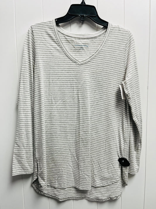 Grey & White Top Long Sleeve Basic Soft Surroundings, Size S