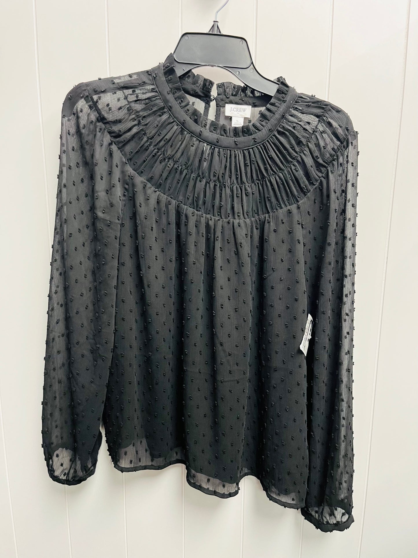 Top Long Sleeve By J. Crew In Black, Size: L