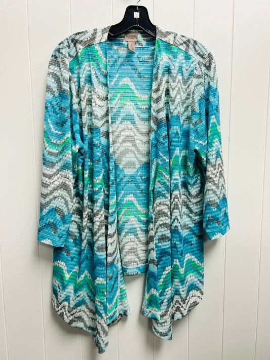 Blue & Green Cardigan Chicos, Size Xl