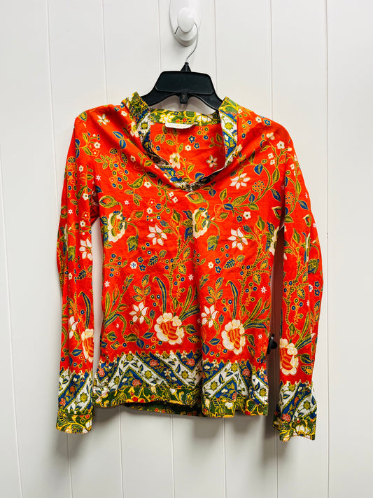 Green & Orange Top Long Sleeve Tory Burch, Size 0