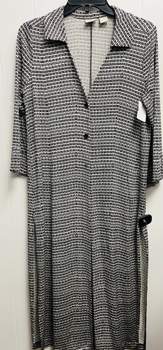 Tunic Long Sleeve By Chicos In Black & Grey, Size: S