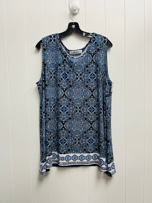 Top Sleeveless By Jones Studio In Black & Blue, Size: 1x