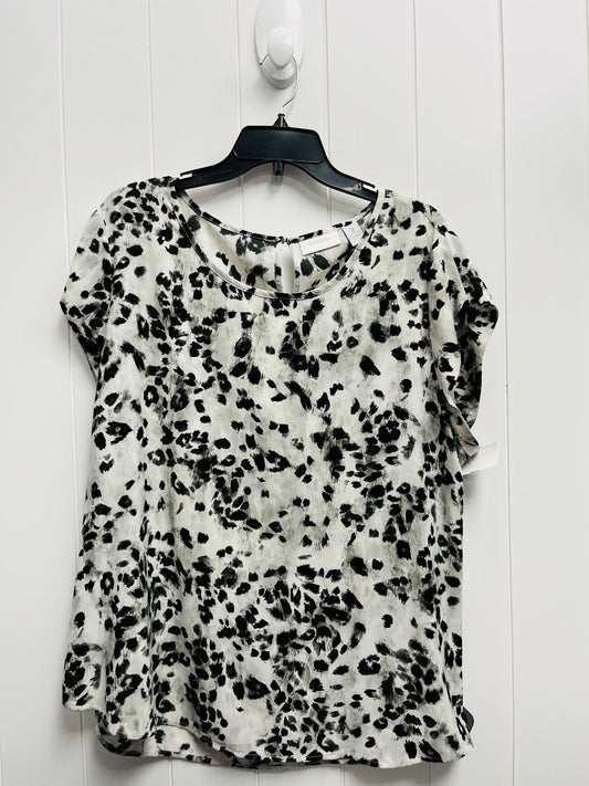 Top Short Sleeve By Chicos In Black & Grey, Size: Xl