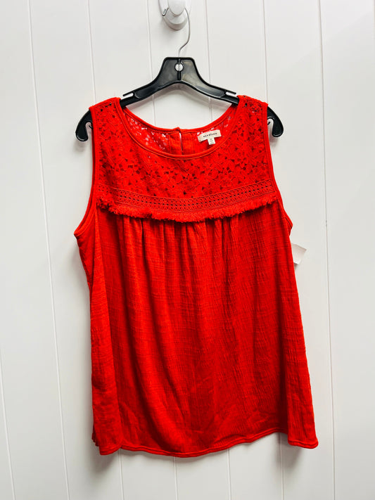 Top Sleeveless By Max Studio In Red, Size: 1x