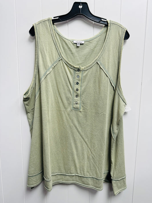 Top Sleeveless By White Birch In Green, Size: 3x