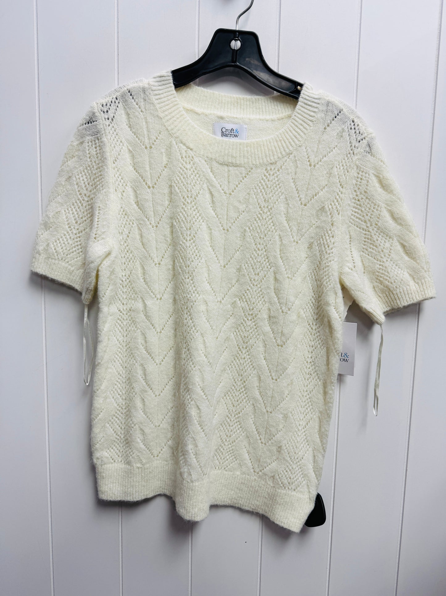 Sweater Short Sleeve By Croft And Barrow In White, Size: Xs