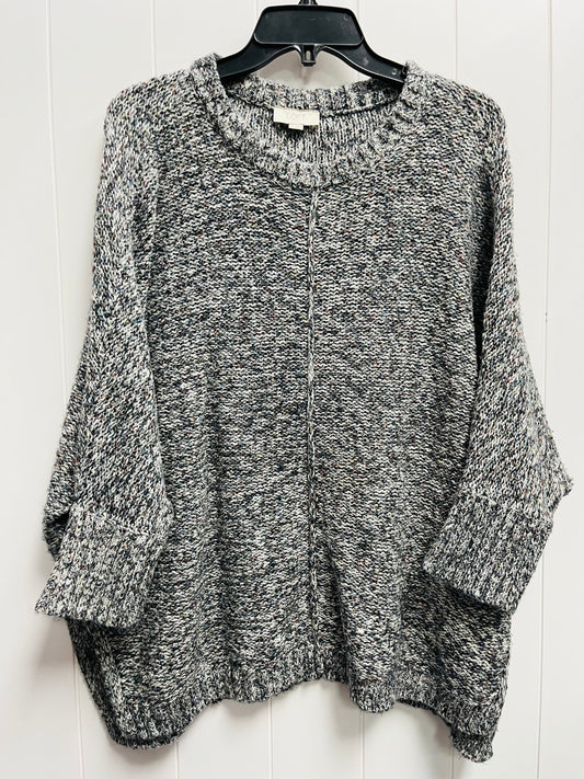 Sweater By Loft In Black & Grey, Size: M