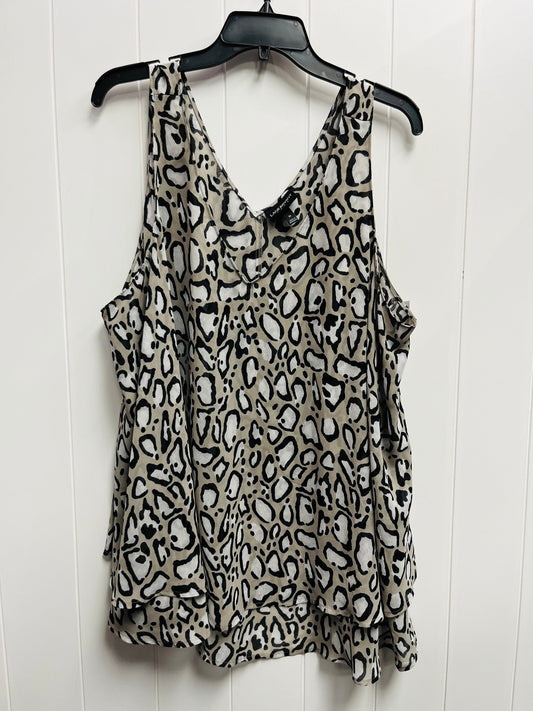 Blouse Sleeveless By Lane Bryant In Grey & White, Size: 26