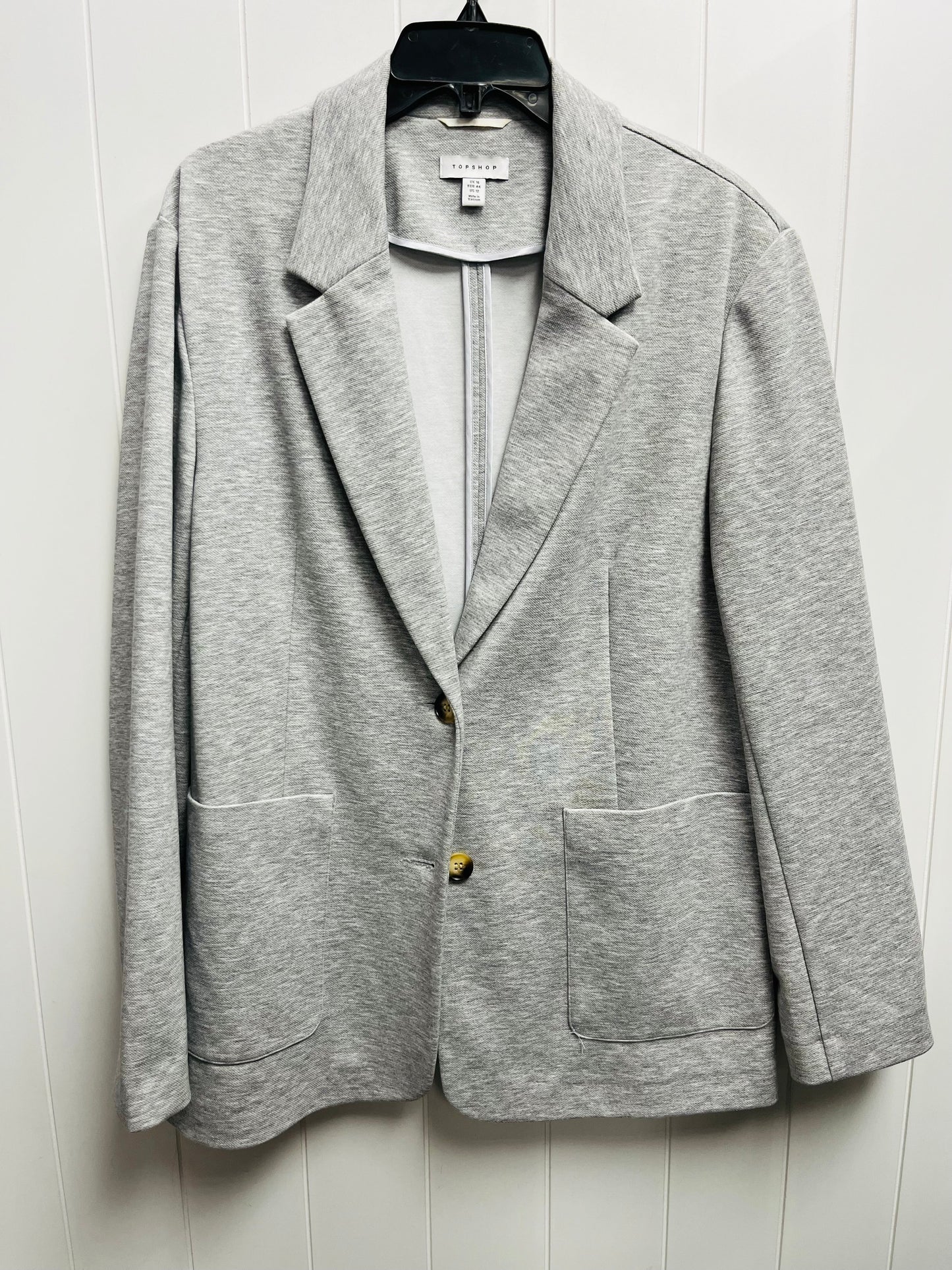 Blazer By Topshop In Grey, Size: 12