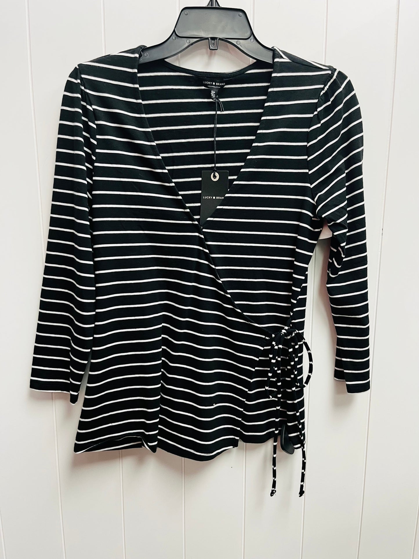 Top Long Sleeve By Lucky Brand In Black & White, Size: S