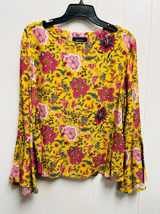 Top Long Sleeve By Karen Kane In Pink & Yellow, Size: Xlarge