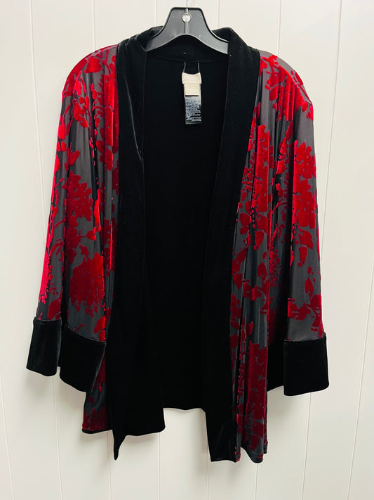 Cardigan By Chicos In Black & Red, Size: Xl