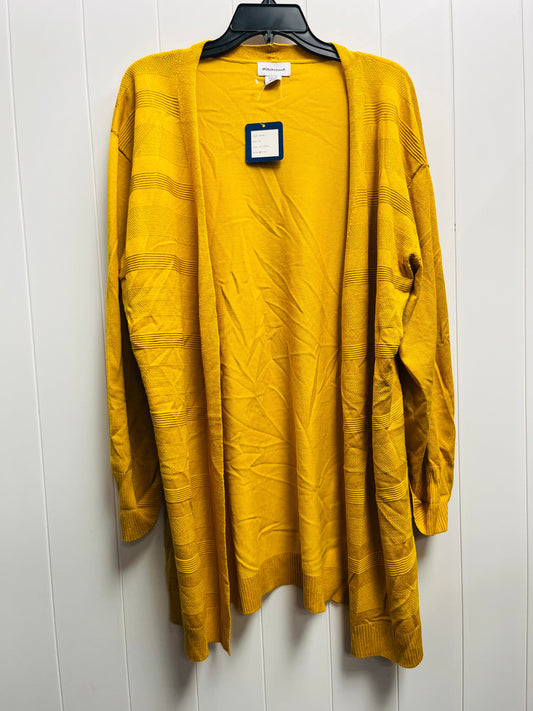 Sweater Cardigan By STITCOUNT In Yellow, Size: Xl