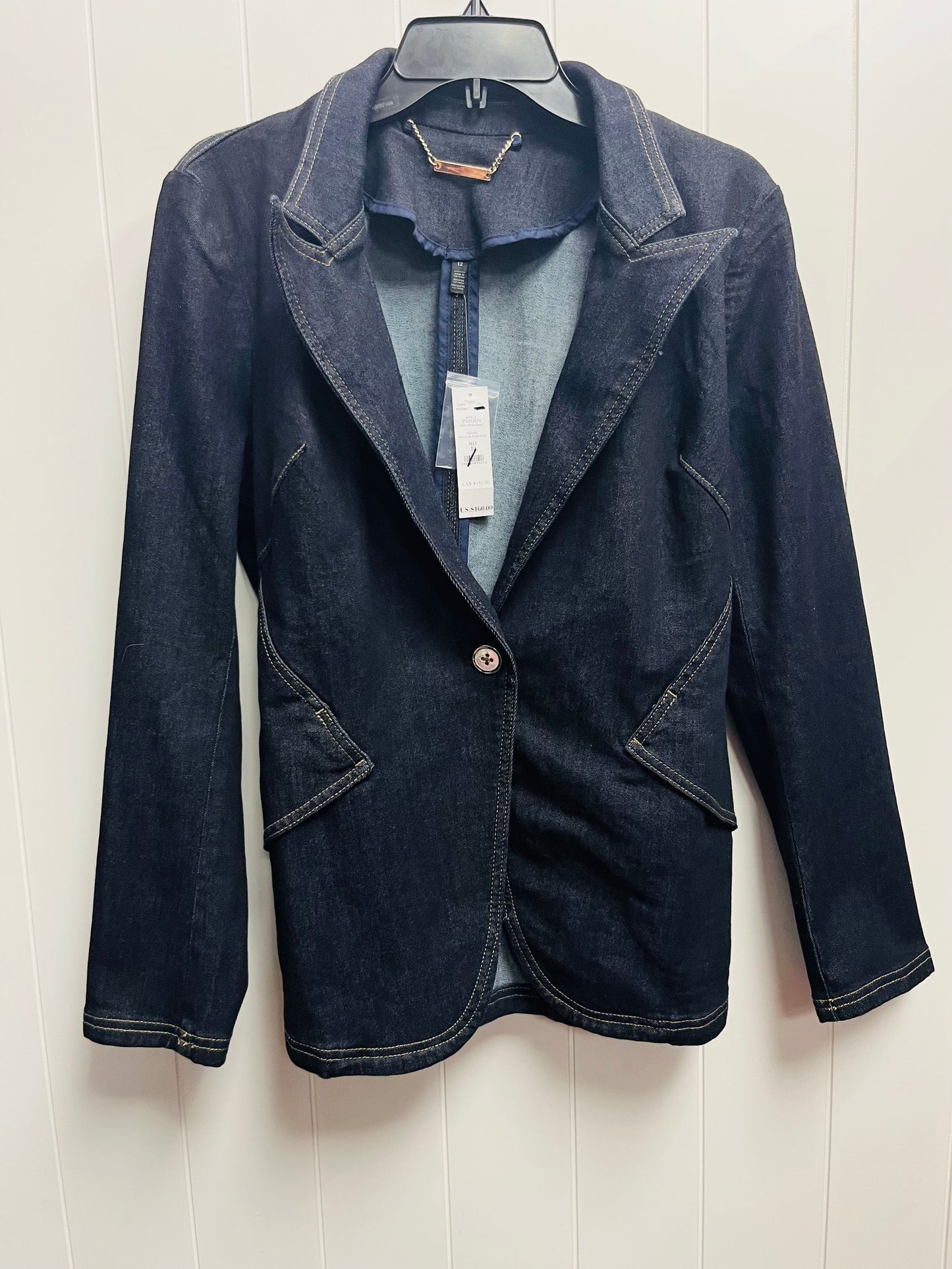 Blazer By White House Black Market In Blue Denim, Size: 12