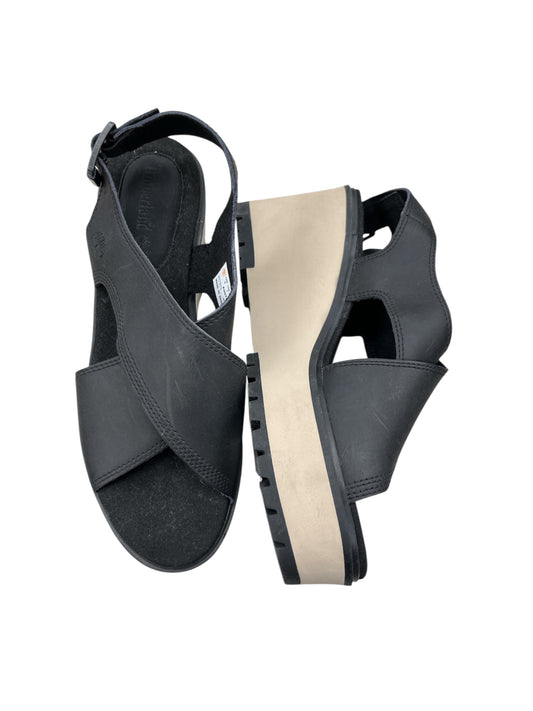 Sandals Heels Wedge By Timberland In Black, Size: 9