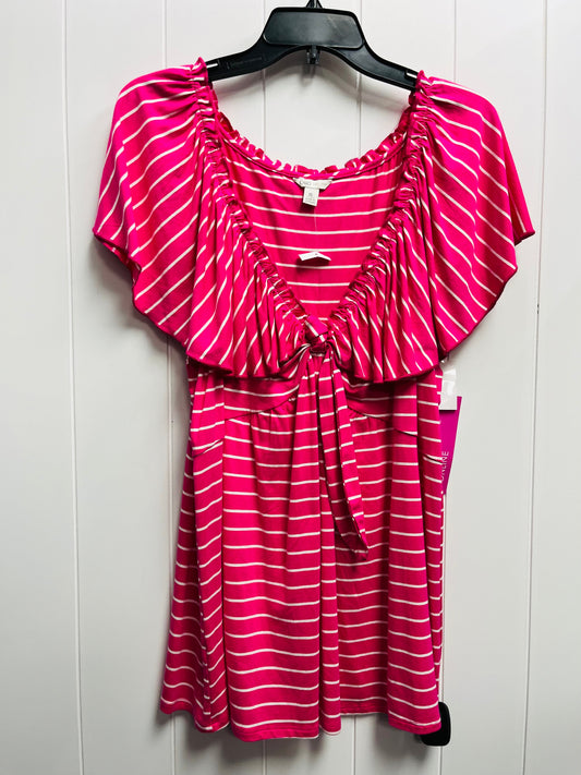 Top Short Sleeve By Cato In Pink, Size: Xl