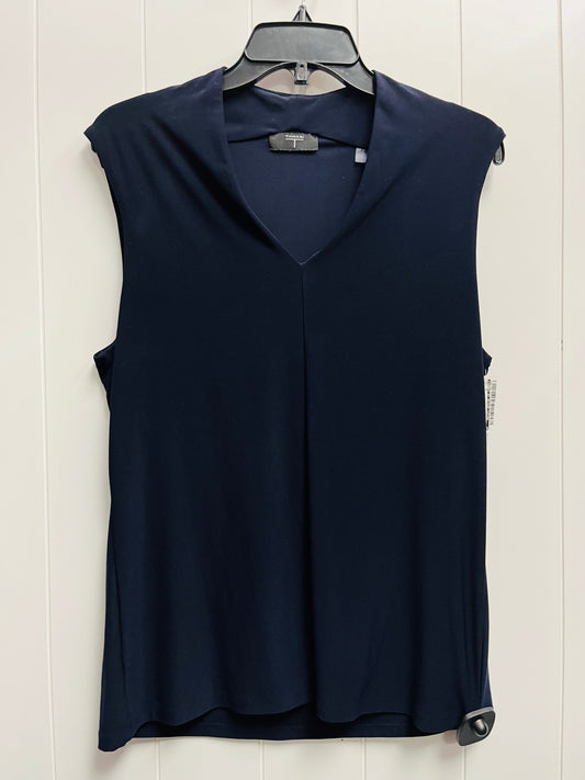 Top Short Sleeve By Tahari By Arthur Levine In Navy, Size: L