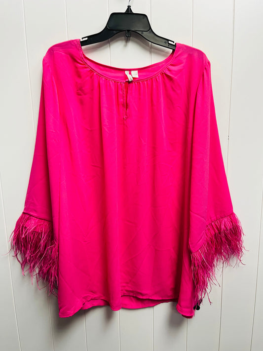 Pink Blouse Long Sleeve Cato, Size 2x