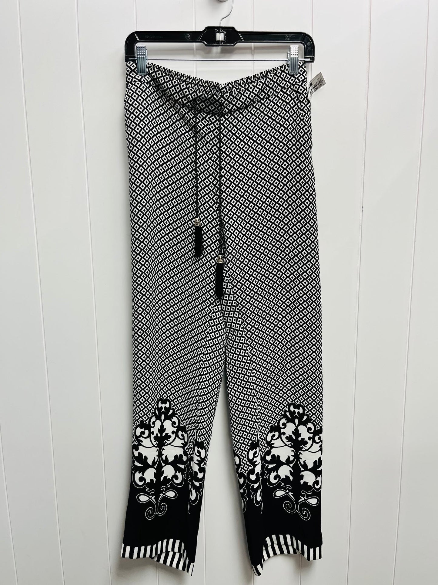 PANTS WIDE LEG CHICOS in BLACK & WHITE, Size: 4