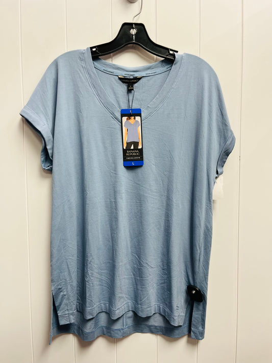 Top Short Sleeve Basic By Banana Republic In Blue, Size: L